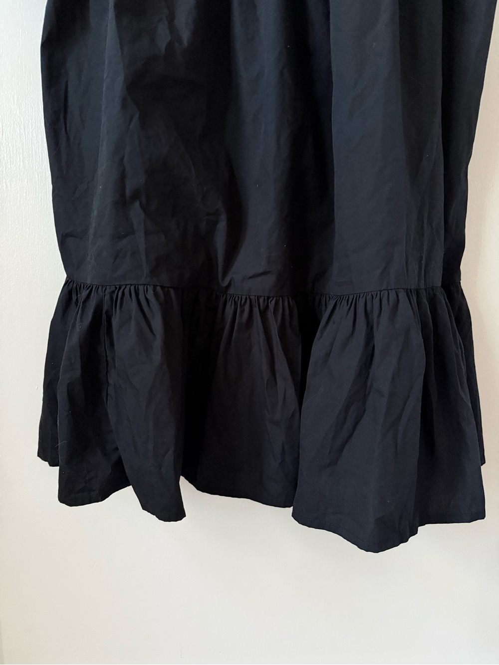 Banana Republic Poplin Puff Sleeve Empire Waist Black Babydoll Mini Dress - Picture 9 of 13